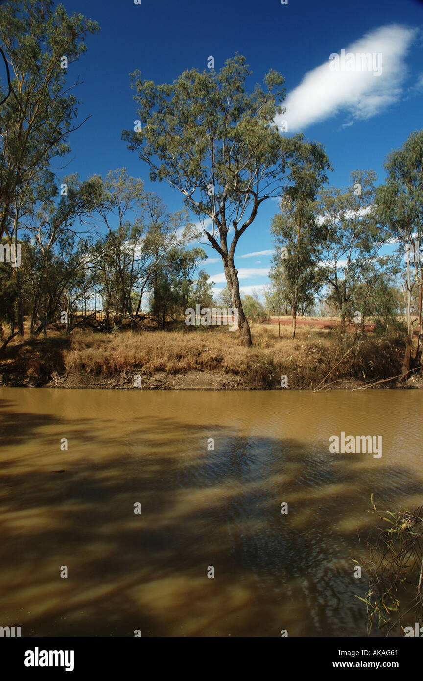 outback australian creek billabong waterhole Stock Photo