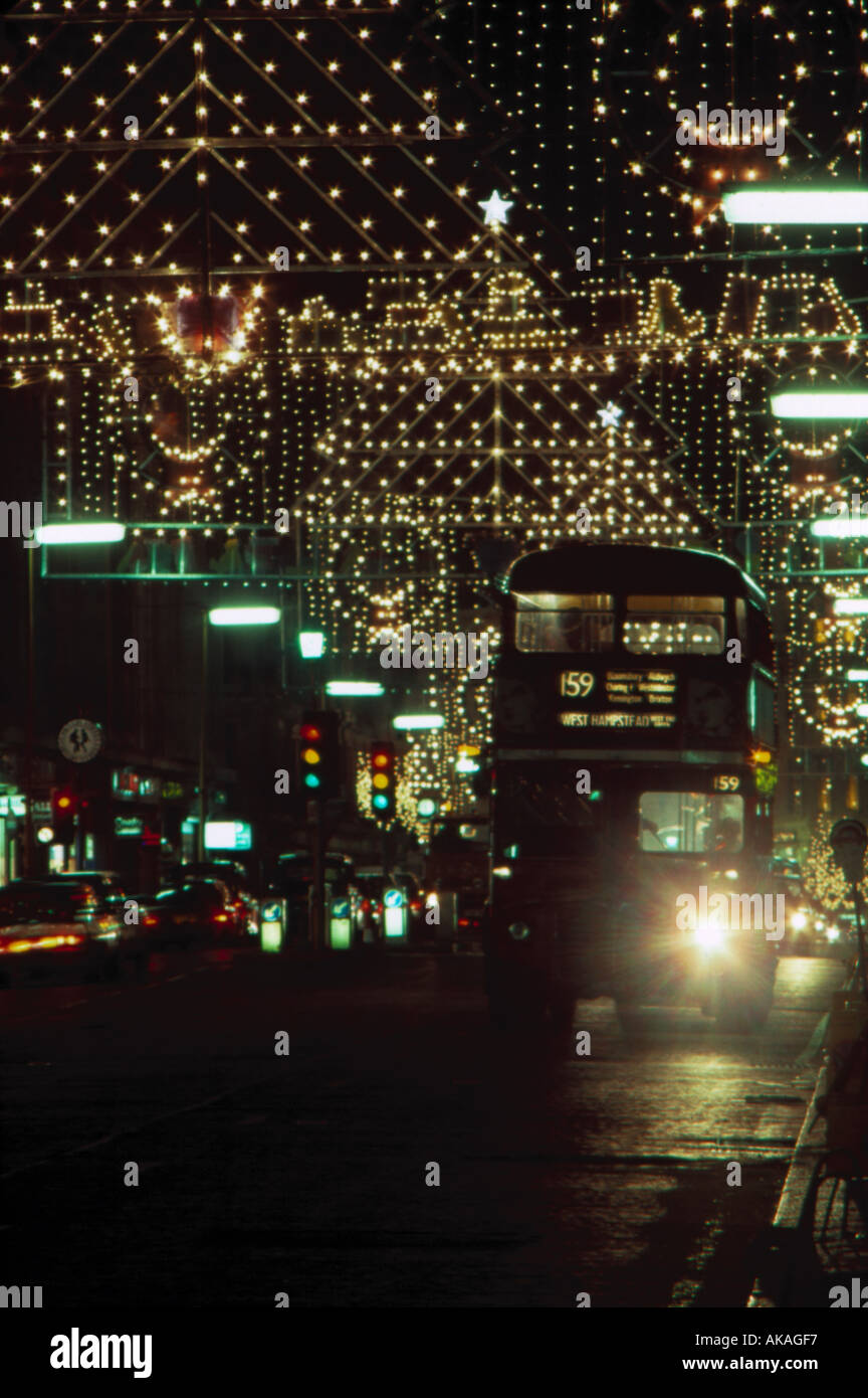 Christmas lights on Regents Street London Stock Photo