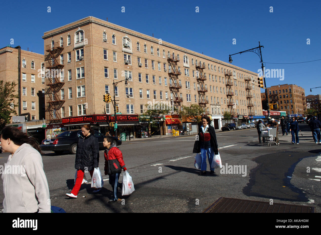 Broadway and Dyckman Street in the Upper Manhattan Inwood neighborhood in NYC Stock Photo