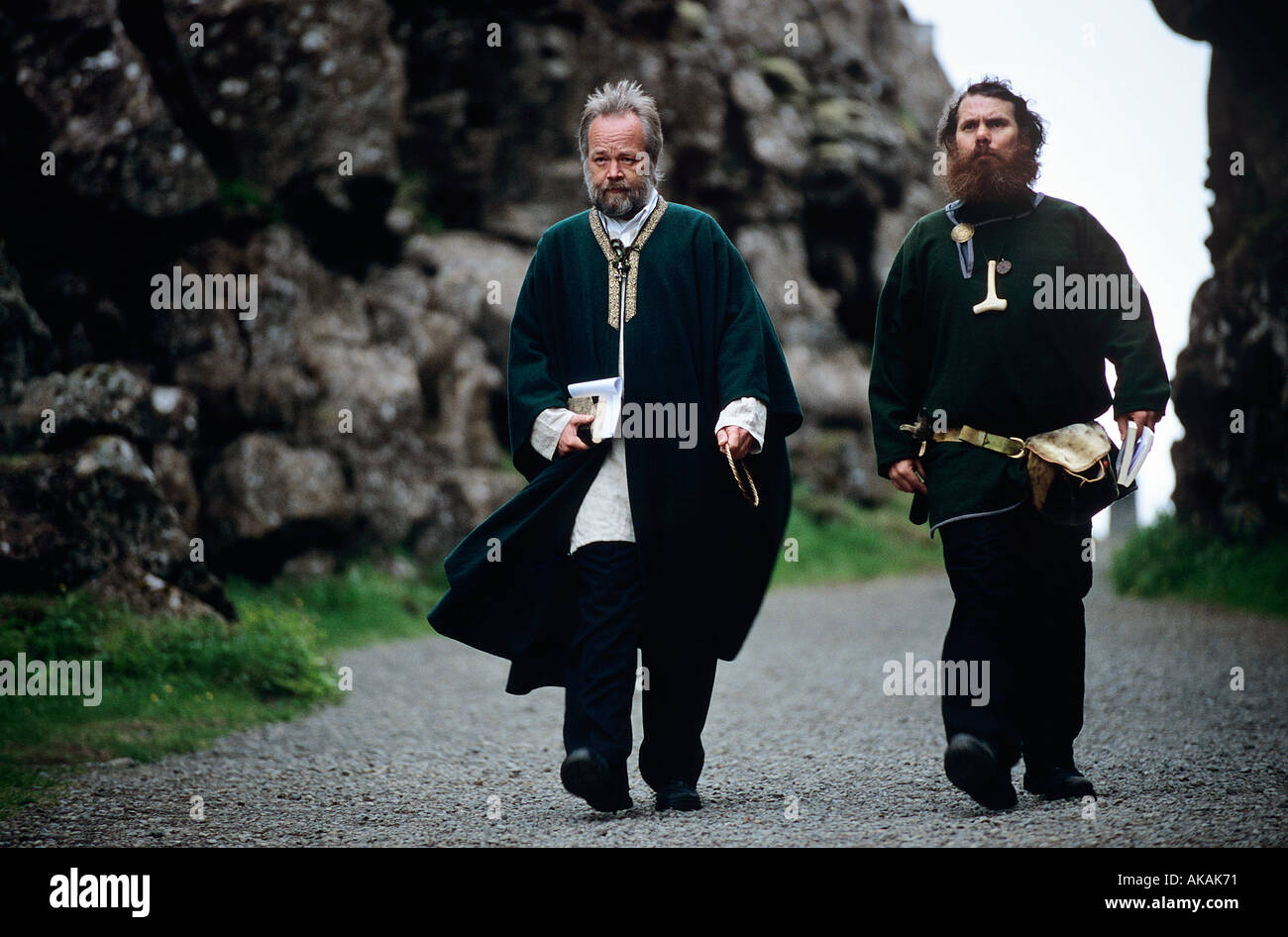 Believers of the old pagan religion of the Nordic mythology gather each summer in Tingvellir for their sommer celebration Where Stock Photo