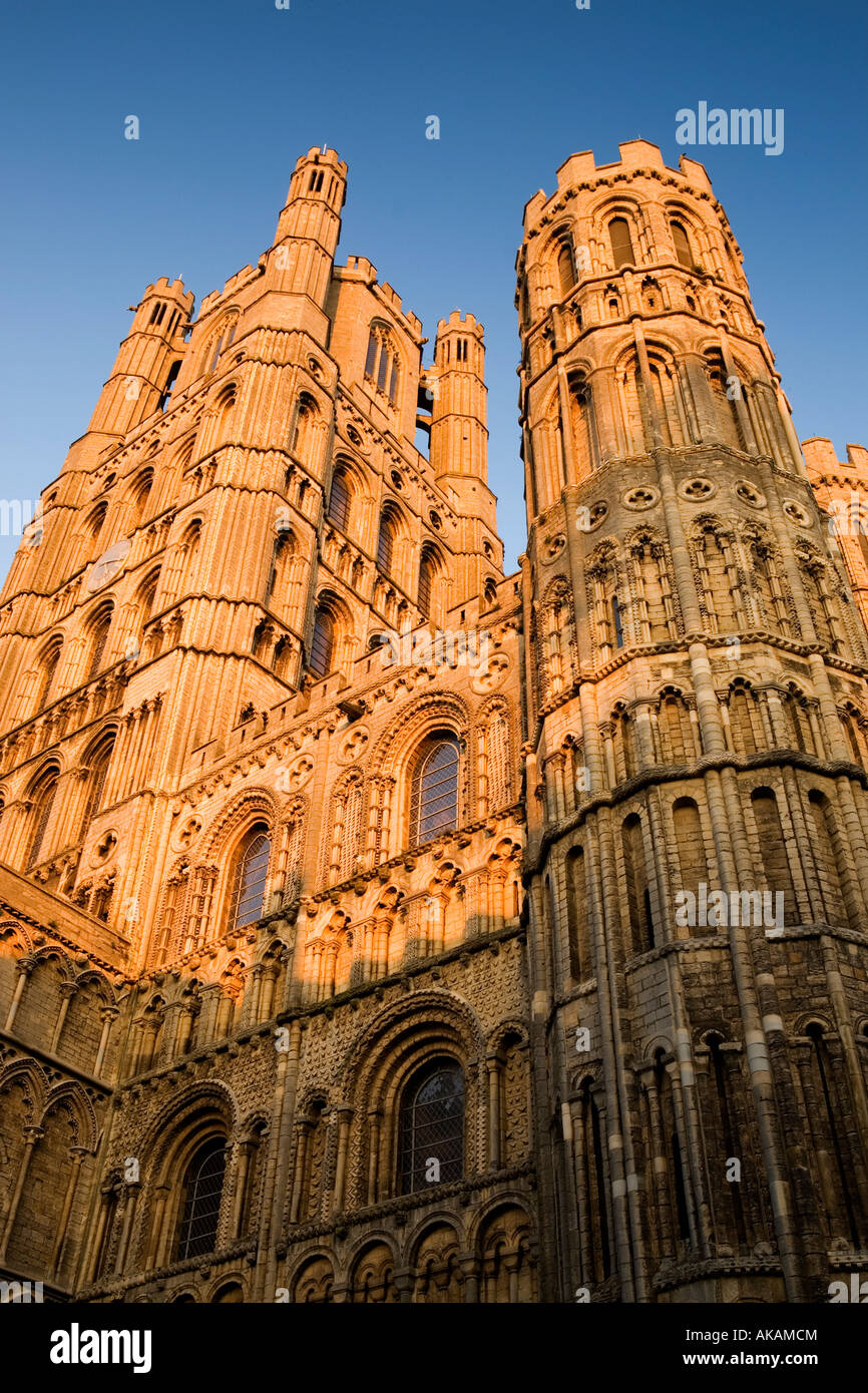 A low angle view of the magnificent Ely Cathedral Cambridgeshire at ...