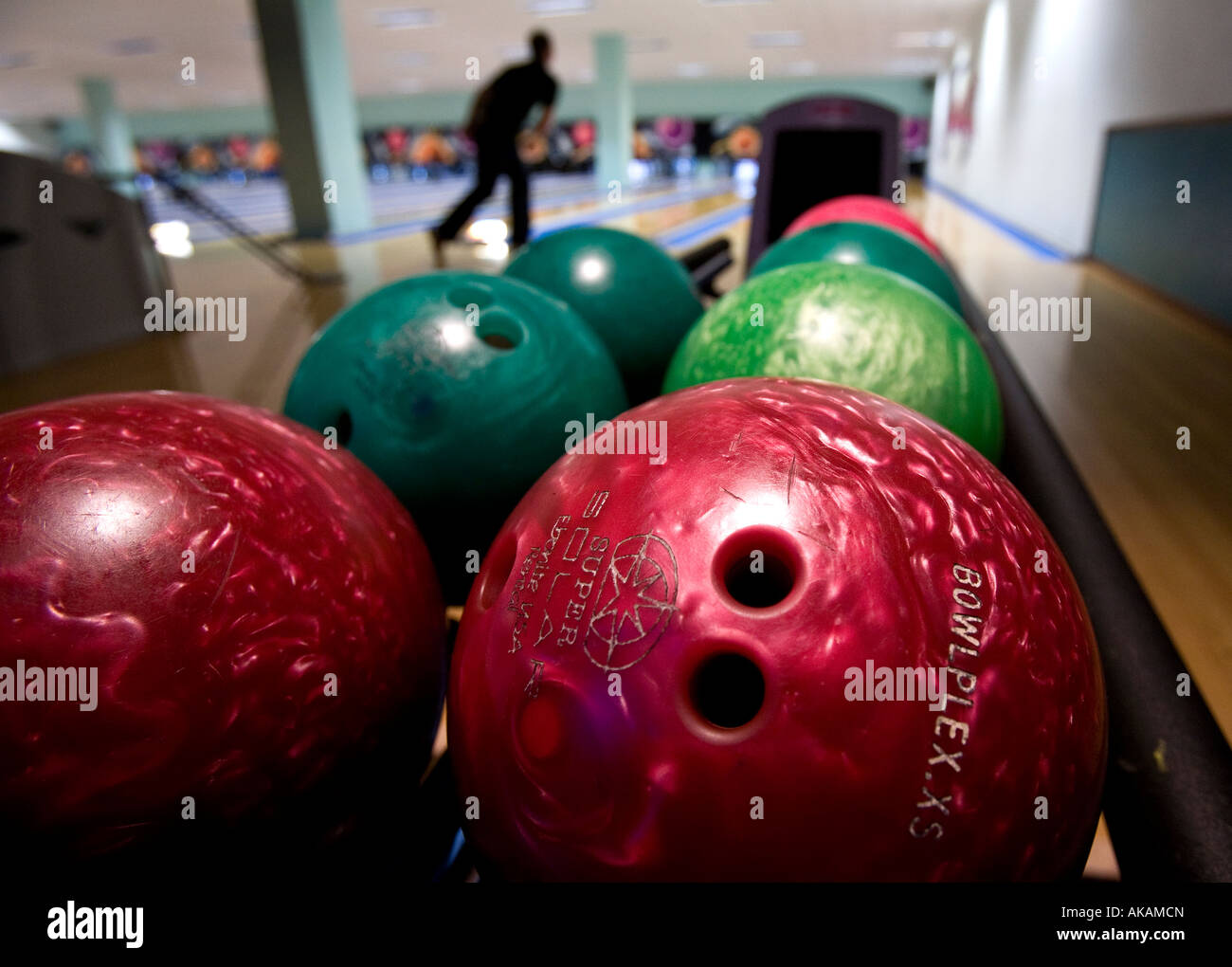 A selection of colored bowling balls Stock Photo Alamy