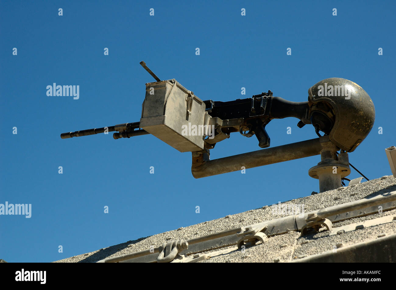 FN Mag machine gun also named M240B on top of Israeli tank Stock Photo