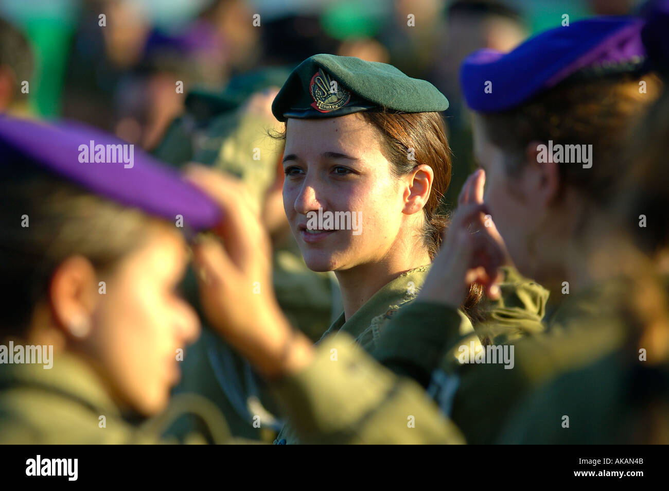 IDF Israeli female soldiers Stock Photo