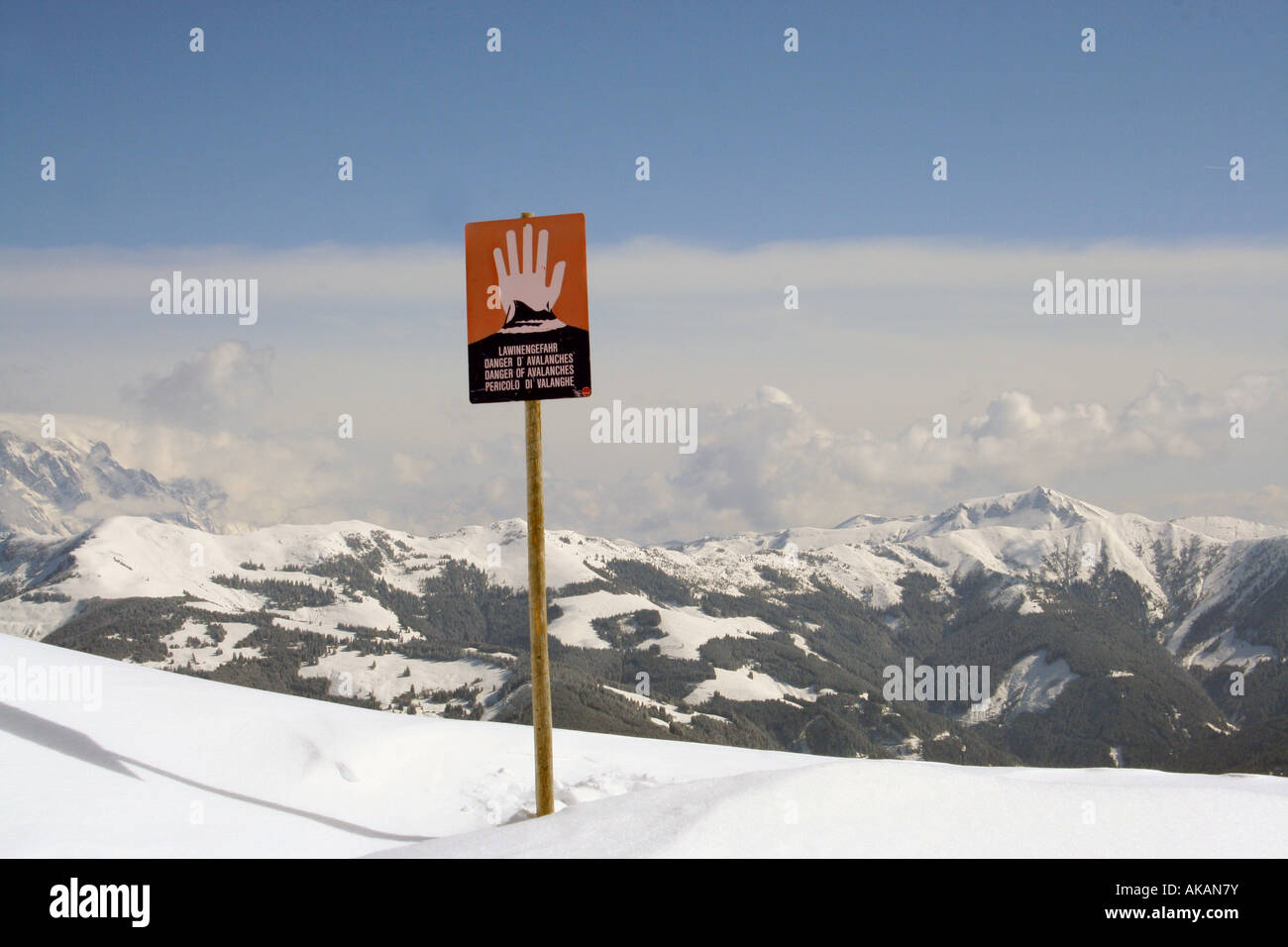 Avalanche Warning sign Stock Photo