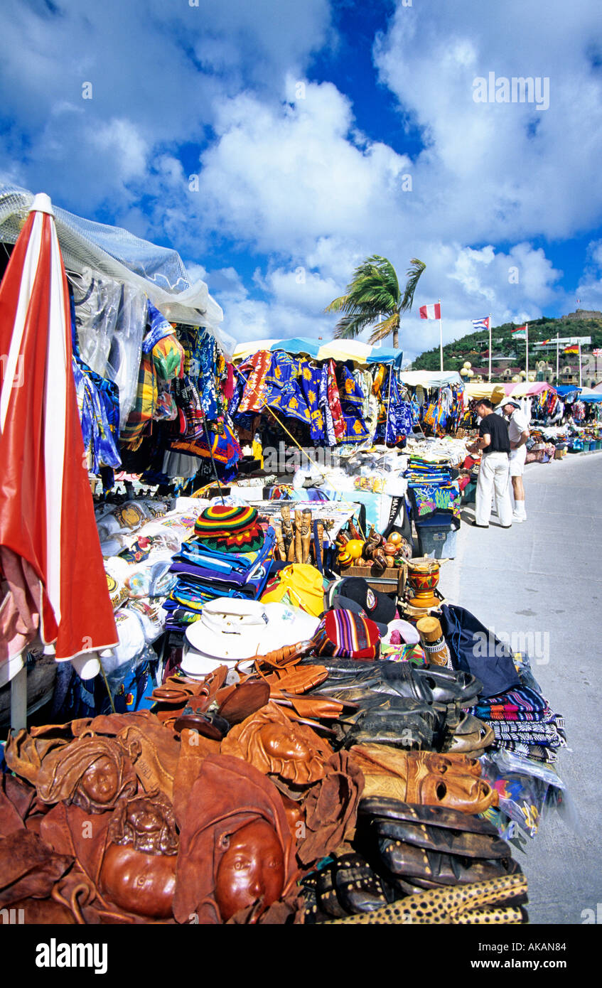 Two People Shopping In Local Market Anguilla Caribbean Stock Photo Alamy
