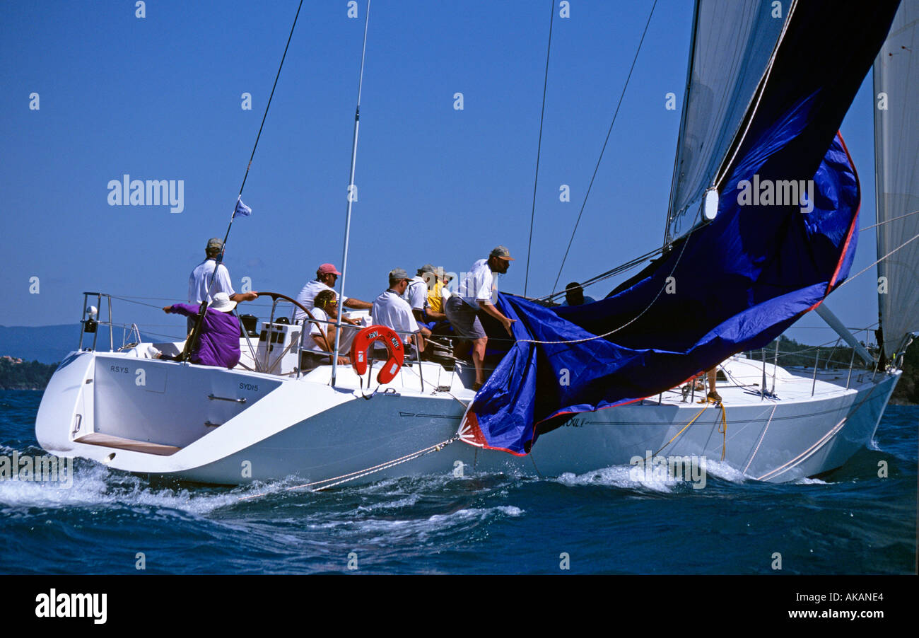 Yacht racing during Whitsunday Hamilton Island Race Week Australia