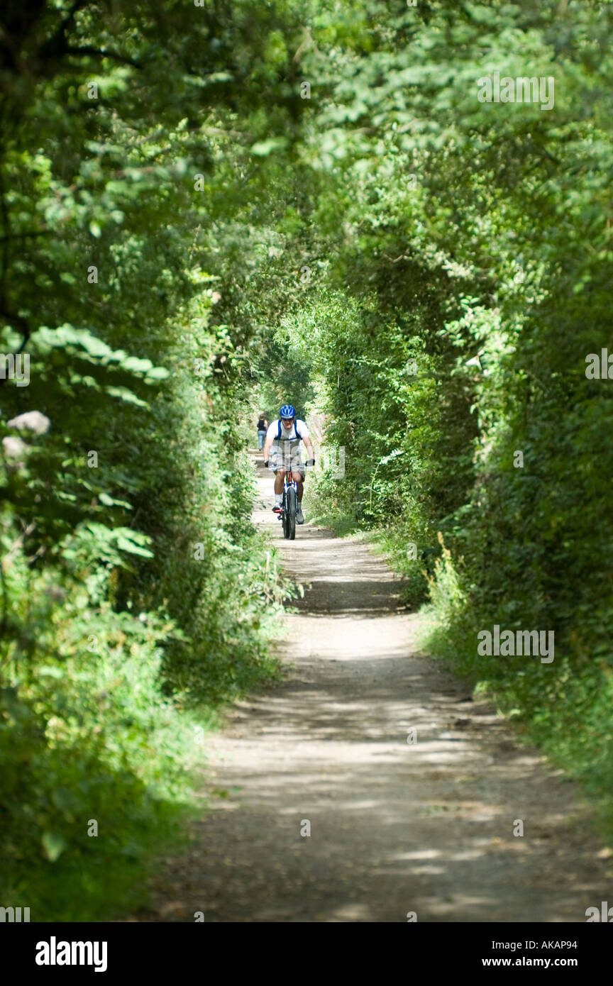 A country cycle and footpath cotswold Waterpark near Cirencester Stock