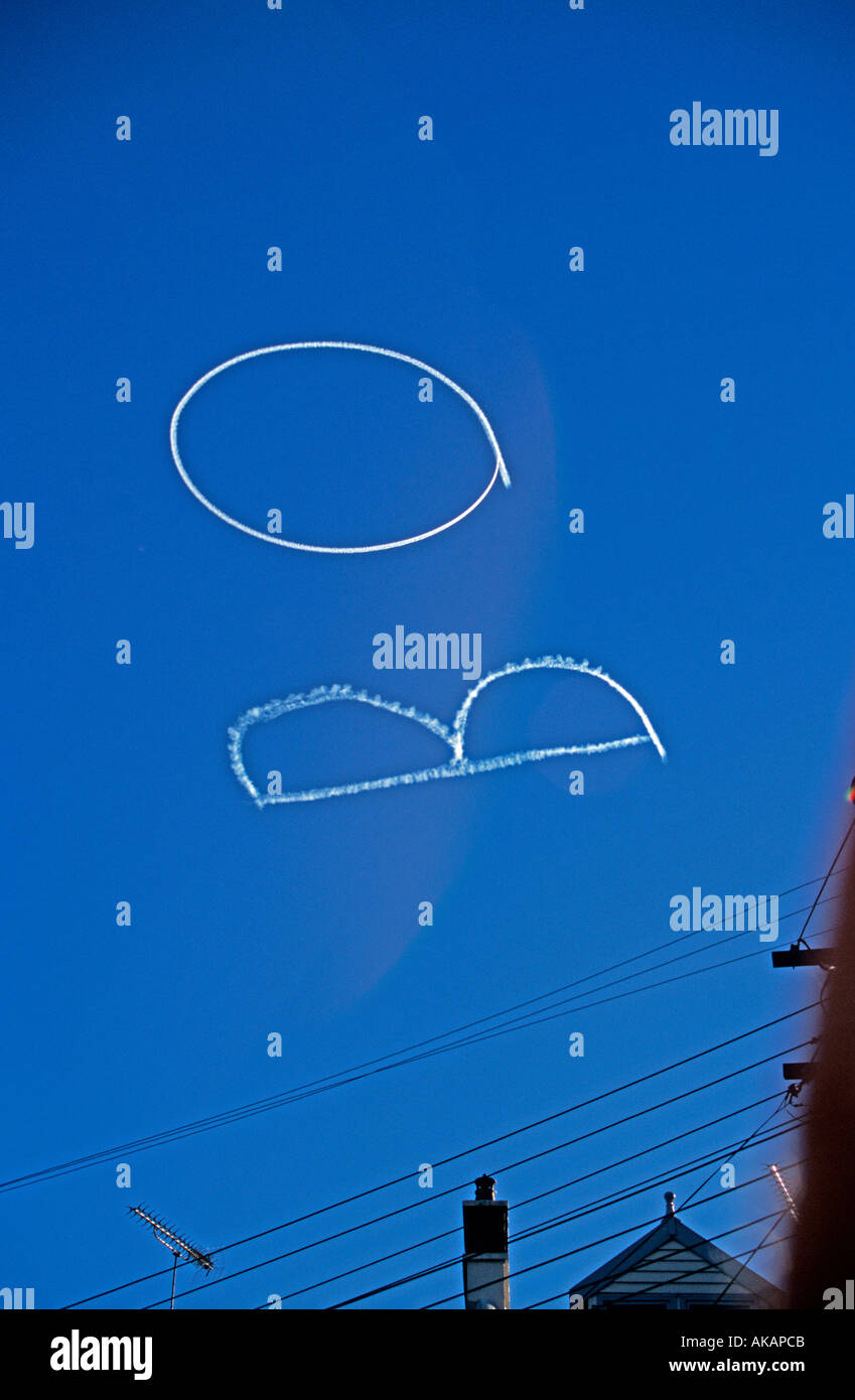Sky writing over Sydney Australia Stock Photo Alamy