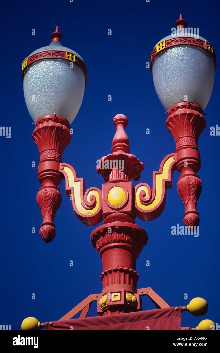 Chinatown downtown lamp posts Portland Oregon State USA Stock Photo