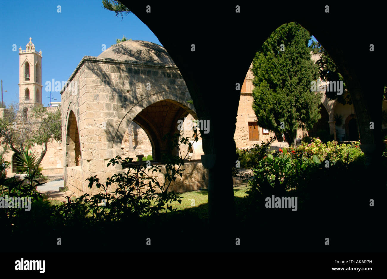 Ayia Napa Monastery founded in the 15th century on the Mediterranean island of Cyprus EU Stock
