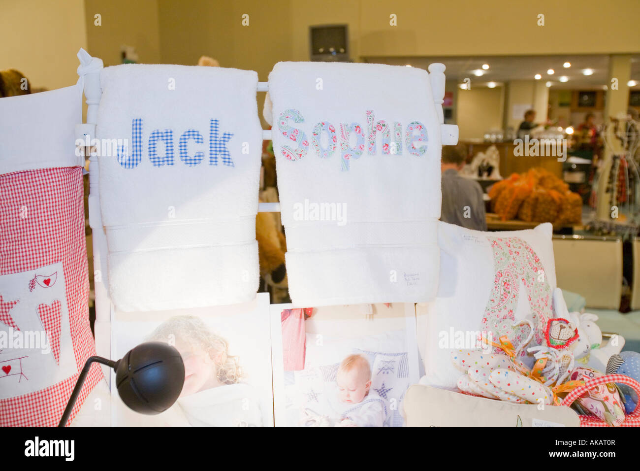 a stall selling childrens clothing Stock Photo Alamy