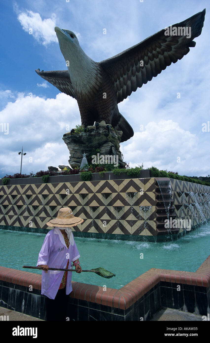 Large statue of an impressive giant eagle in Dataran Lang Eagle Square