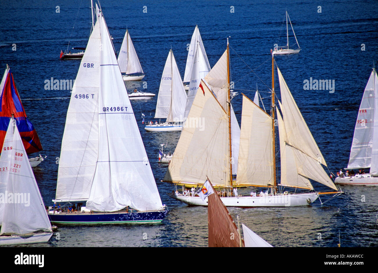 France Sailboat Racing from St Tropez Europe Stock Photo
