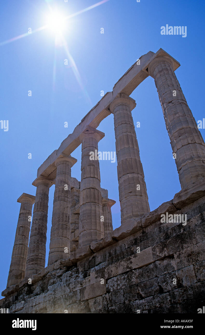 Temple of Poseidon Sounion Greece Stock Photo