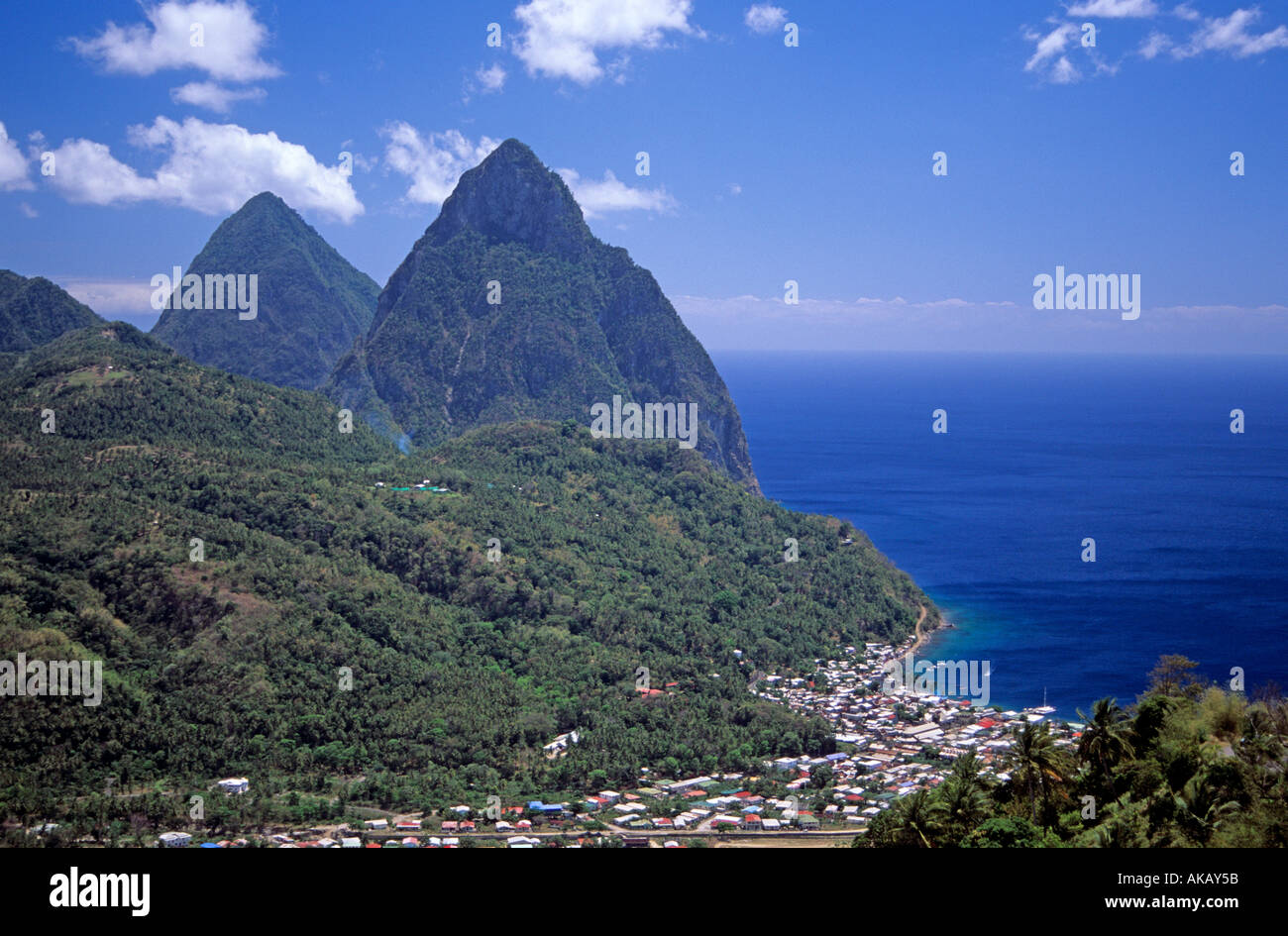 St Lucia the Pitons Caribbean Stock Photo Alamy