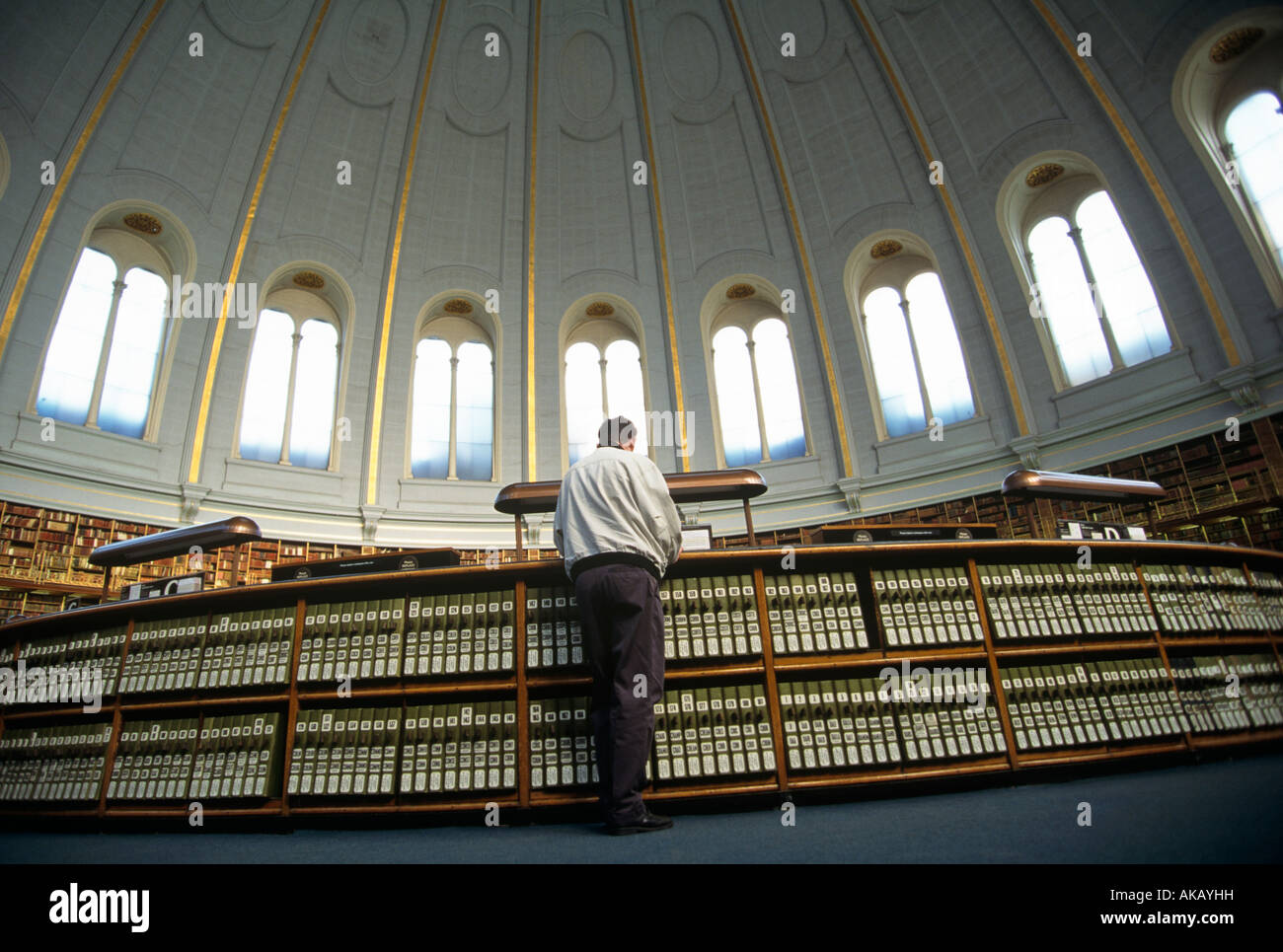Original British Library reading room Stock Photo Alamy