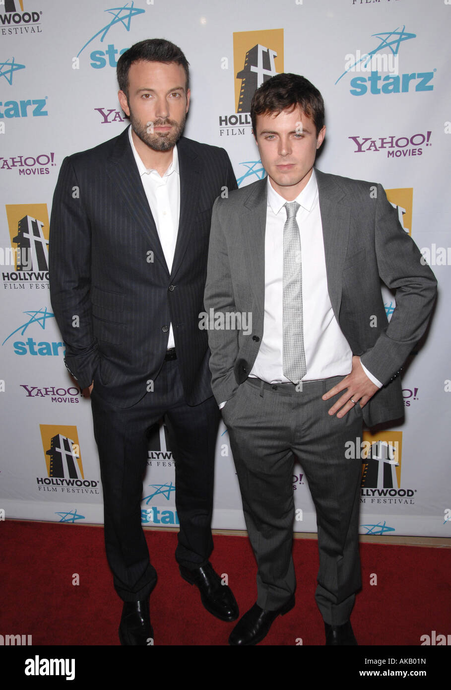 Ben Affleck left and Casey Affleck at the Hollywood Film Festival s 11th Annual Hollywood Awards Stock Photo