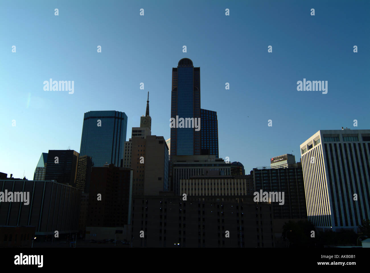 Downtown of Dallas at dusk with skyscrapers Stock Photo - Alamy