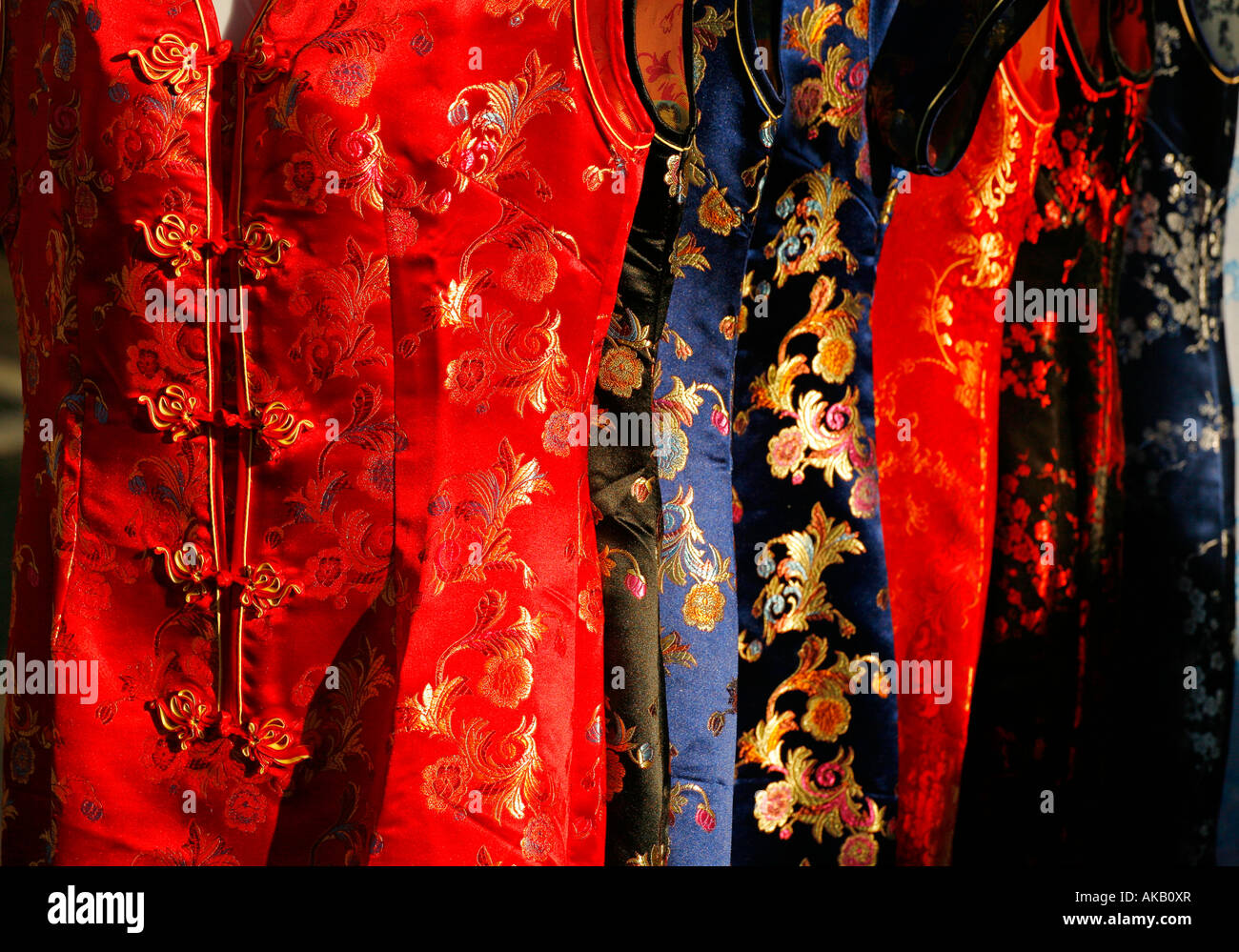 Detail of the Chinese traditional dresses Stock Photo