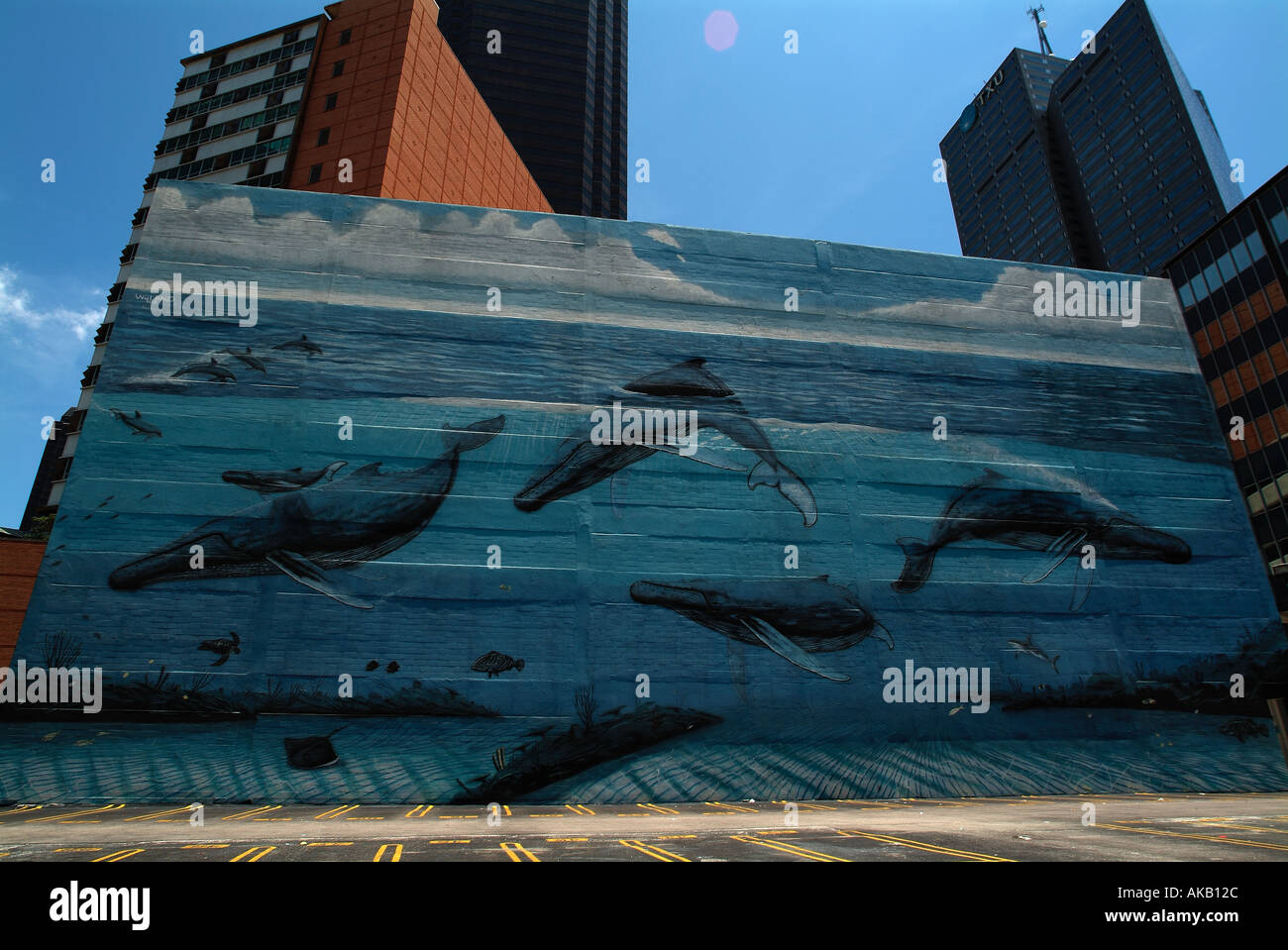 Big painting of whales on a wall in downtown Dallas Stock Photo - Alamy