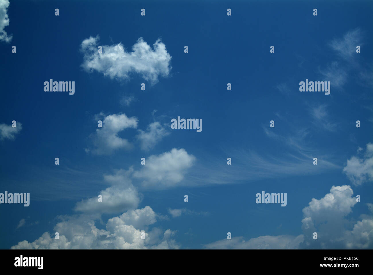 Blue sky with clouds in Texas Stock Photo