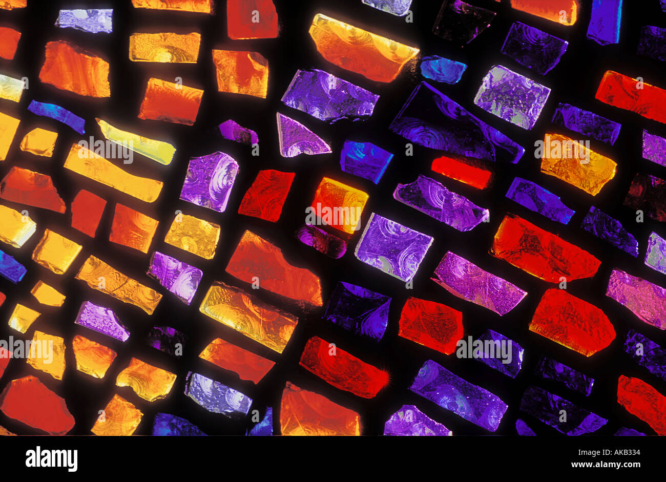 Detail of a very modern stained glass window at a church in Sarasota