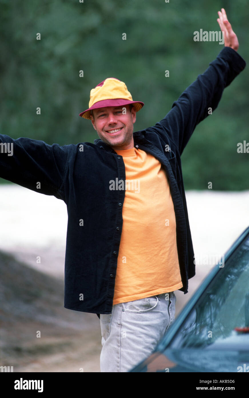 Man in cap blue shirt hi-res stock photography and images - Alamy
