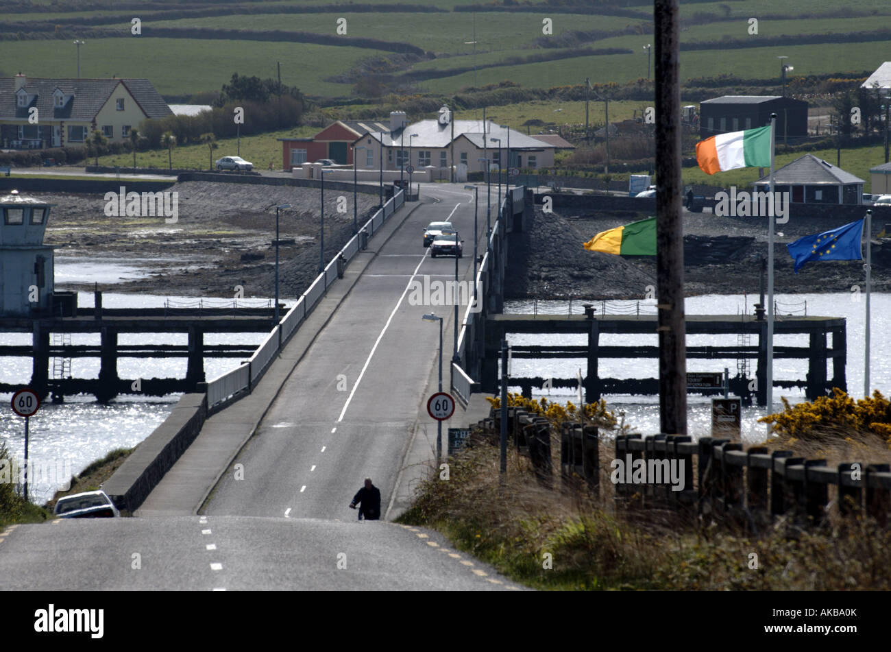 Bridge from the mainland to Valentia Island Stock Photo Alamy