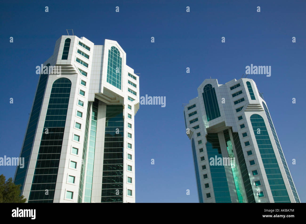 Qatar, Doha, West Bay High Rises, The Peace Towers Stock Photo