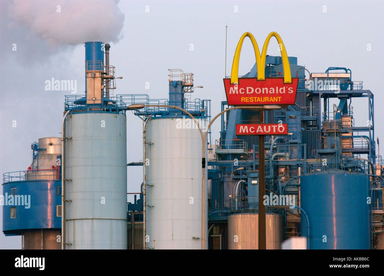 McDonalds s Restaurant in front of a factory Stock Photo - Alamy
