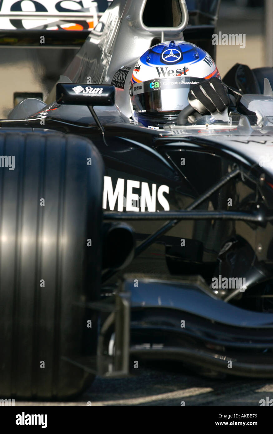 Driver Kimi Raikkonen from Finland in his racing car at the Circuit de