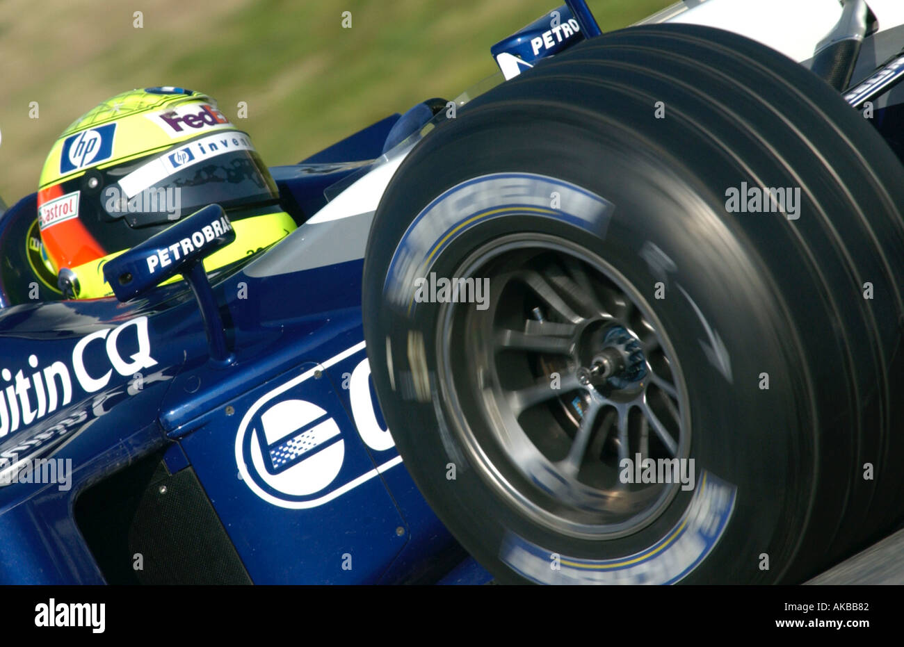 Driver Ralf Schumacher from Germany in his racing car at the Circuit de ...