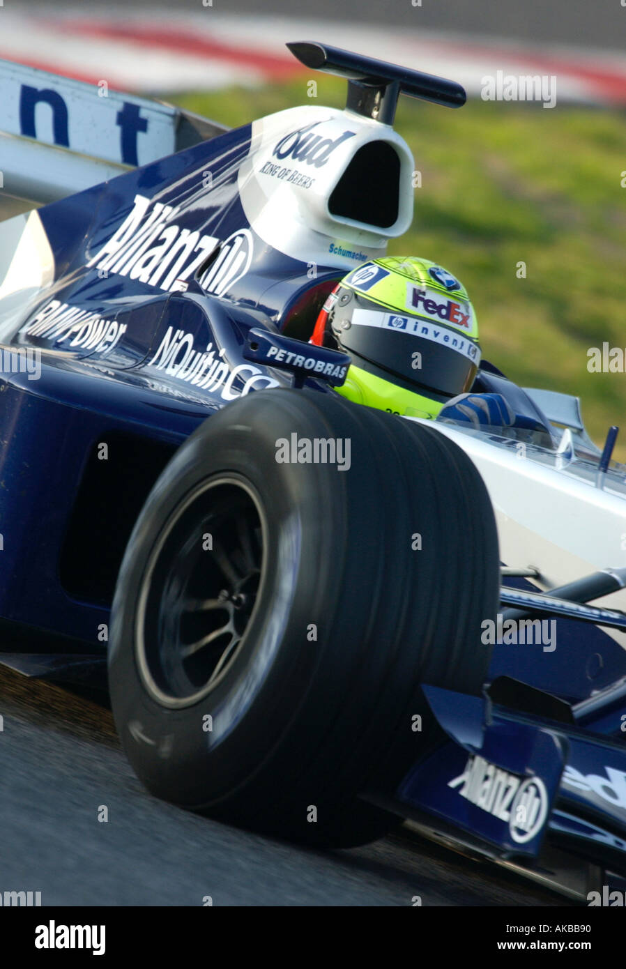 Driver Ralf Schumacher from Germany in his racing car at the Circuit de