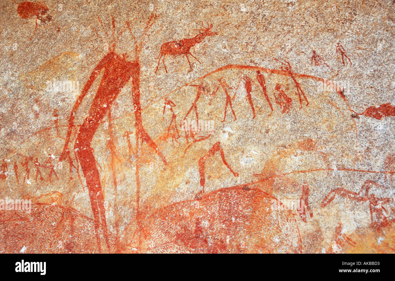 Cave paintings Inanke Cave Zimbabwe Stock Photo