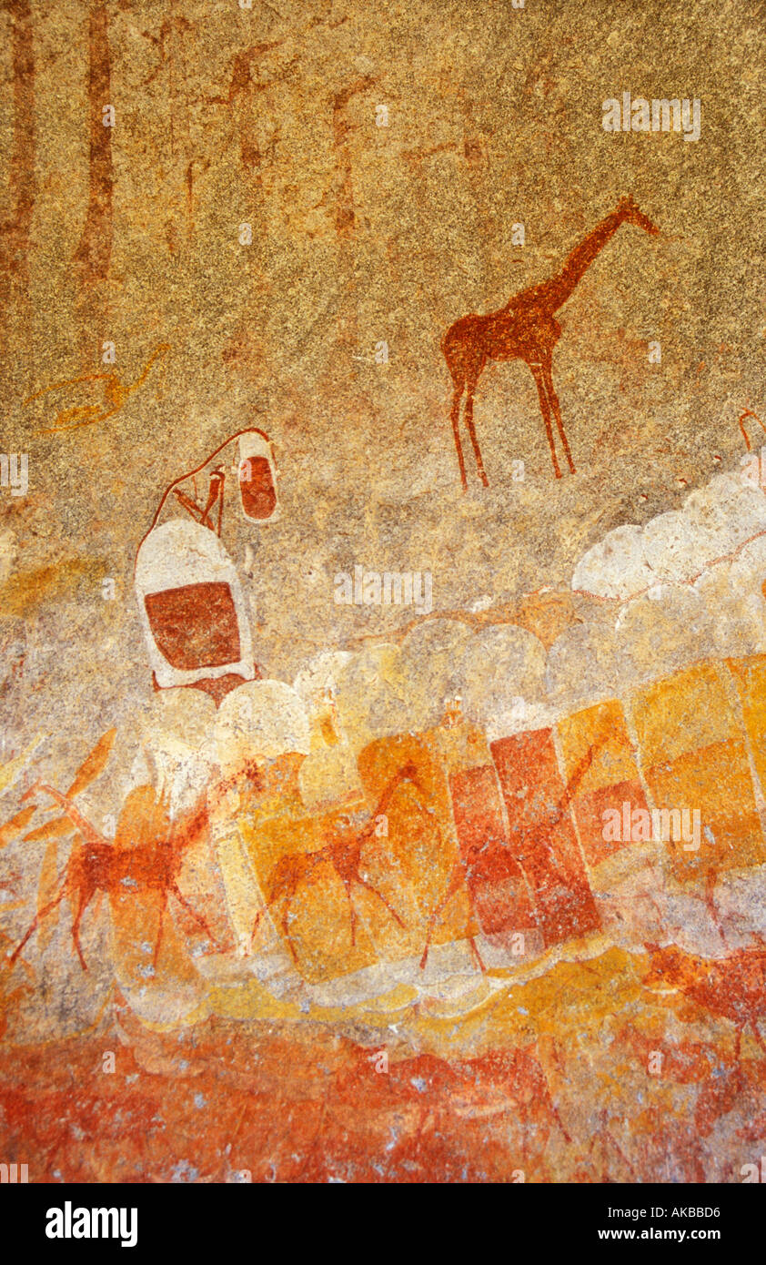 Cave paintings Inanke Cave Zimbabwe Stock Photo