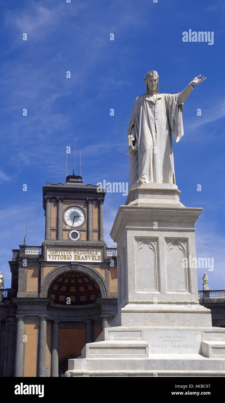Statue of Dante Alighieri in Piazza Dante Napoli. Campania, Italy Stock Photo