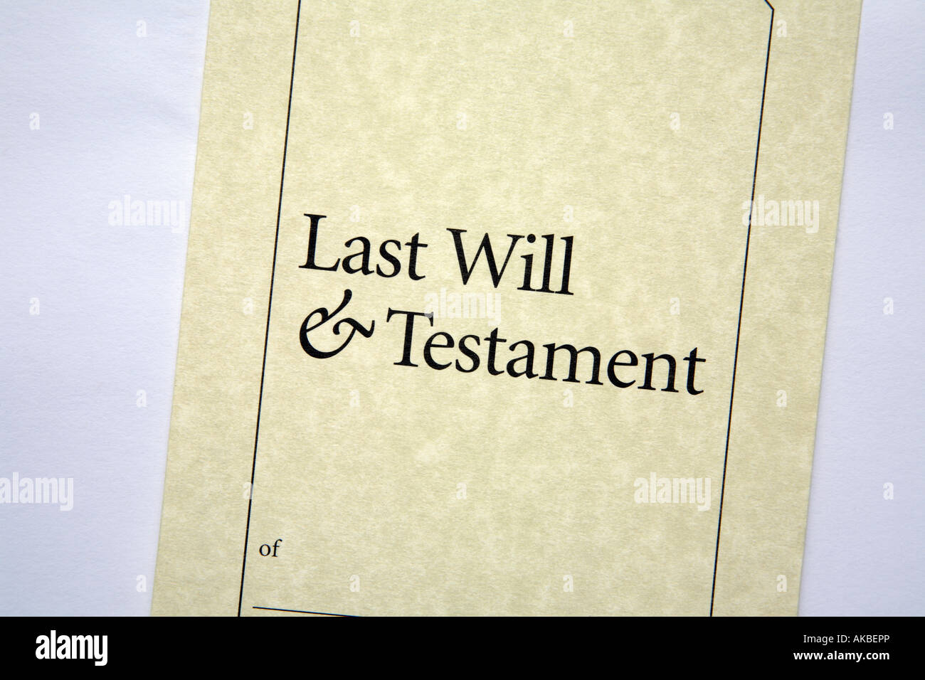 Last Will & Testament Stock Photo - Alamy