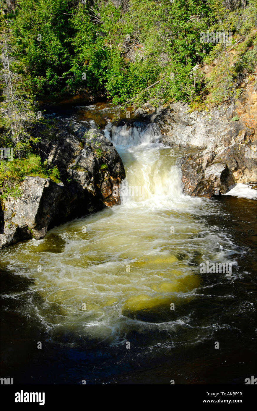 Rancheria Falls Recreation Site Along Alaska Highway ALCAN Al Can Yukon Territory Canada Stock Photo
