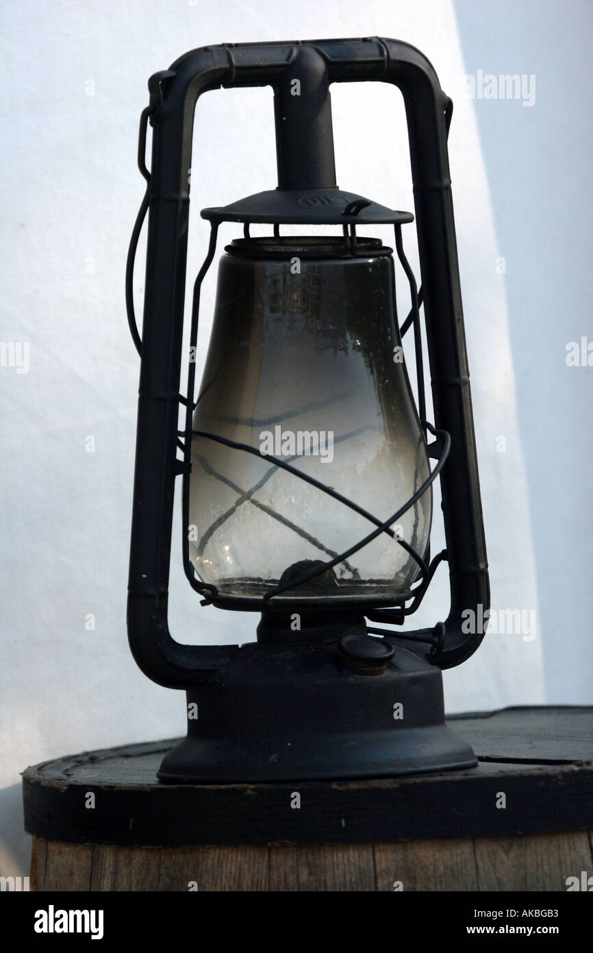 Seasoned oil burning lantern Stock Photo Alamy