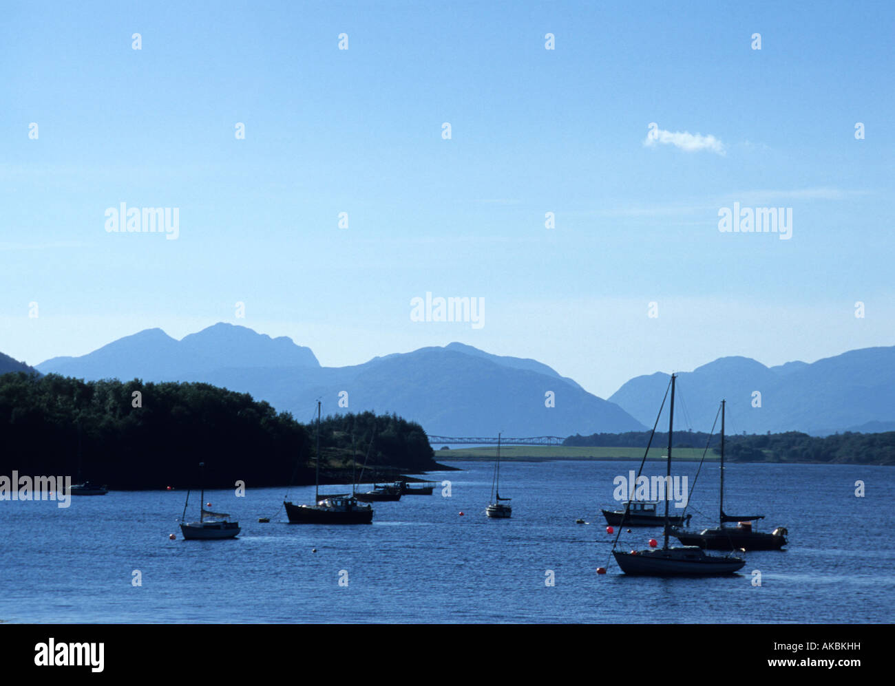Boats In Loch In Perthshire,Scotland,Uk Stock Photo