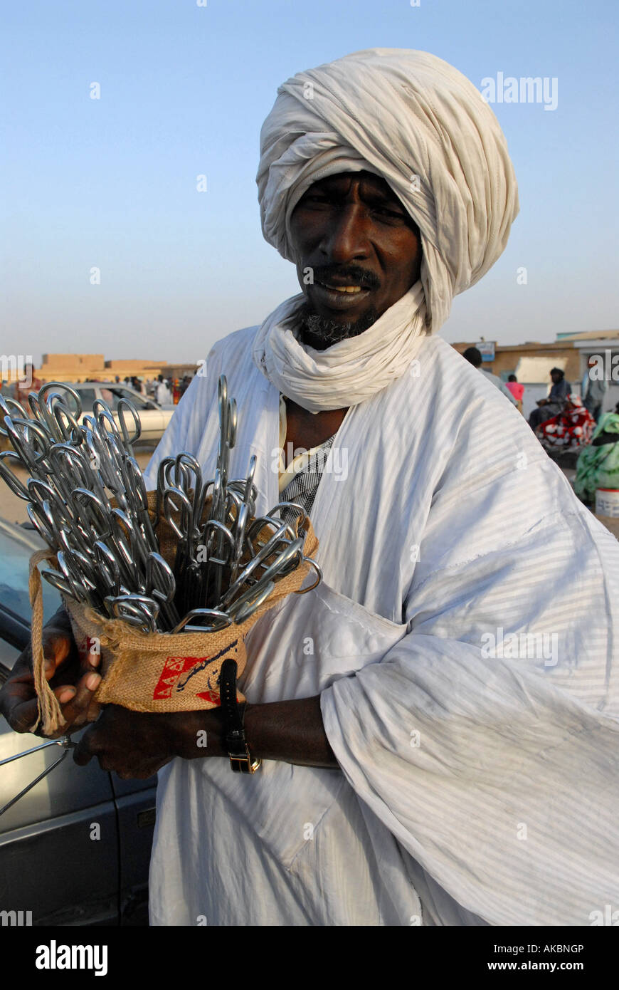Street vendor Nouakchott Mauritania Stock Photo
