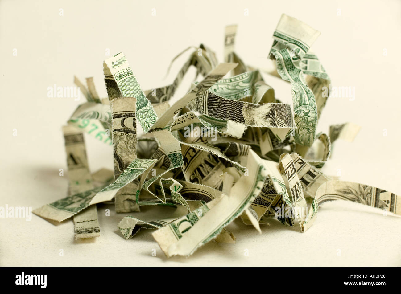 Pile of shredded money Stock Photo Alamy