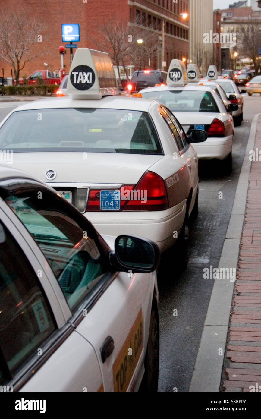 Taxi rank in Boston Stock Photo