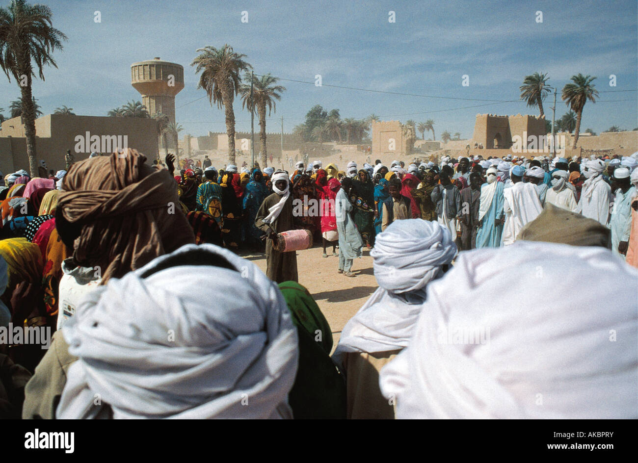 Tubu dance festival to celebrate ascendancy of Idris Deby President Faya Largeau northern Chad Africa Stock Photo