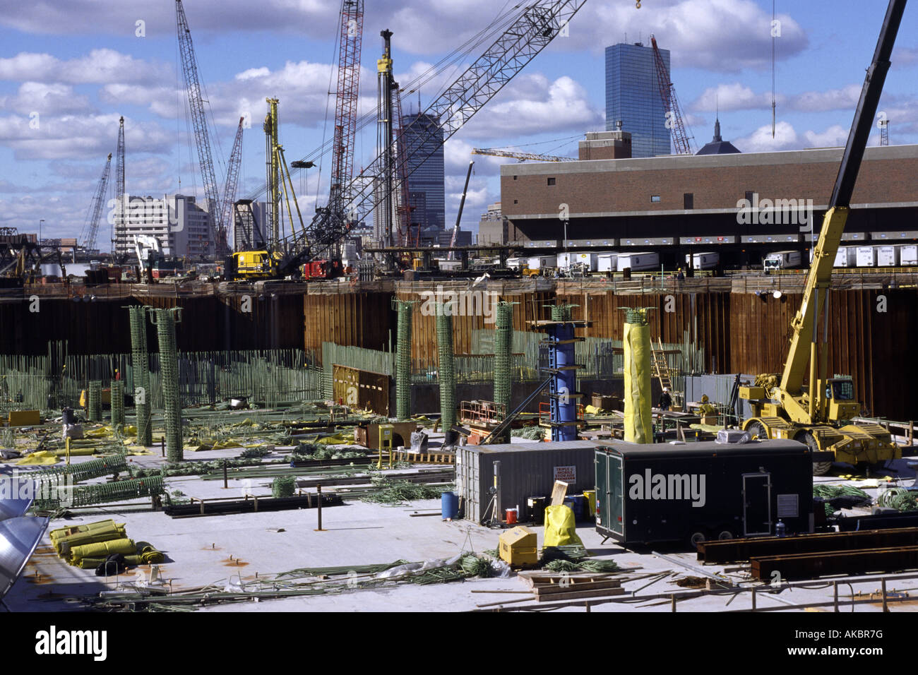 Tunnel construction in the Fort Point Channel area of Boston Stock