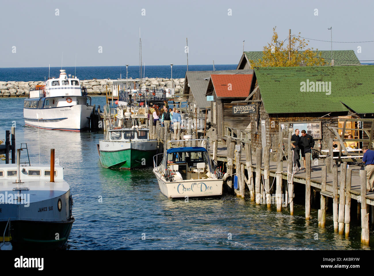 Leland Michigan Historic District also known as Fishtown Stock Photo 