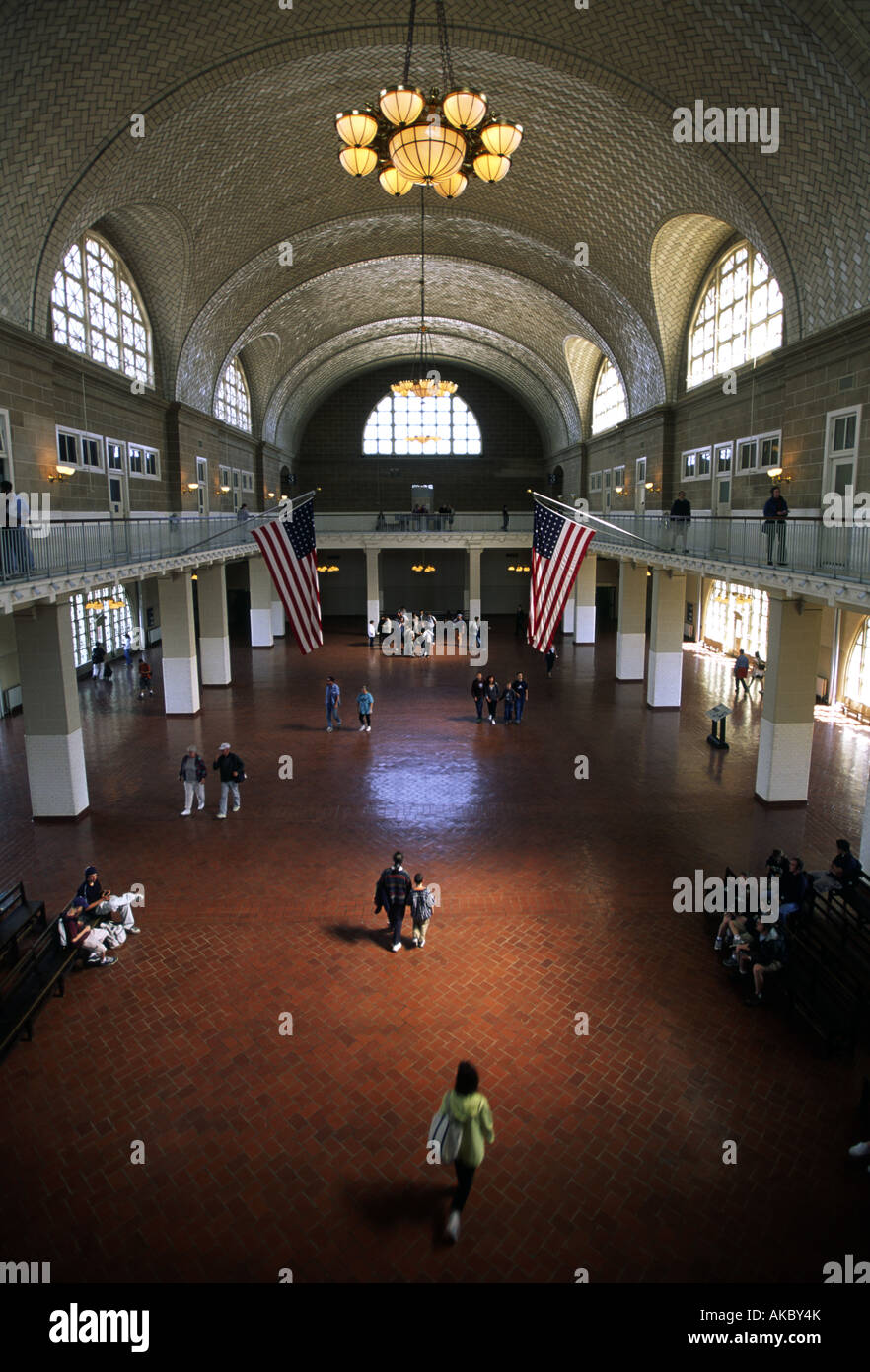 The Great Hall Ellis Island immigration gateway to the New World Stock