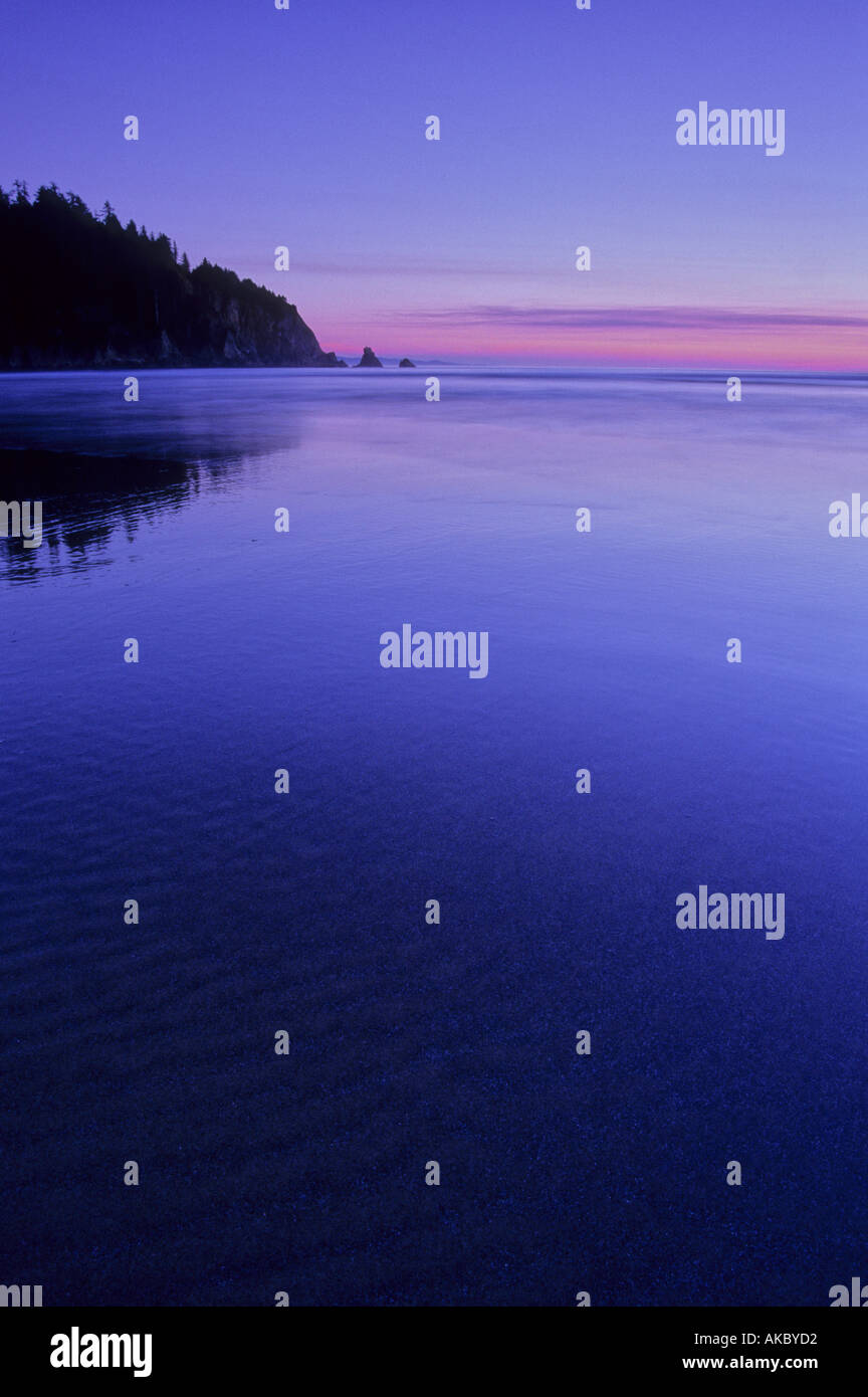 Twilight at Short Sands Beach, Oswald West State Park, Oregon USA Stock
