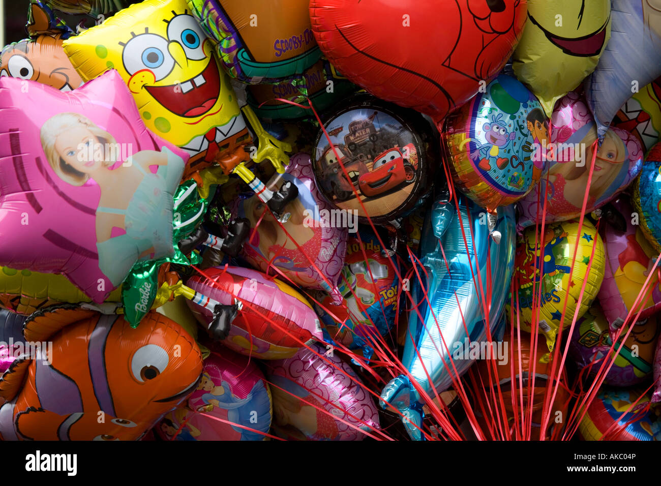 fist full of ballooons at Helston Flora day cornwall Stock Photo